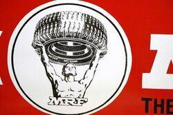 1950and39s MRF Tyres Pictorial Horizontal Enamel Strip Sign  