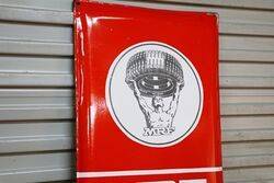 1950and39s MRF Tyres Pictorial Vertical Enamel Strip Sign 