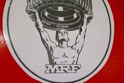 1950and39s MRF Tyres Pictorial Vertical Enamel Strip Sign 