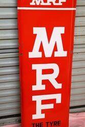 1950and39s MRF Tyres Pictorial Vertical Enamel Strip Sign 
