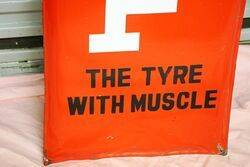 1950and39s MRF Tyres Pictorial Vertical Enamel Strip Sign 