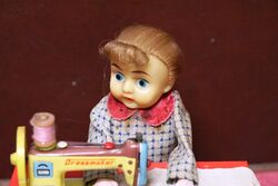 1950s Japanese TN Co Tinplate Dolly Dressmaker Toy
