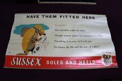 1950s Sussex Soles + Heels Advertising Poster