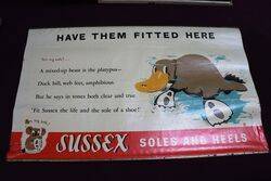1950s Sussex Soles & Heels Advertising Poster.#