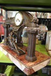 French Spelter and Marble Clock 1910 20