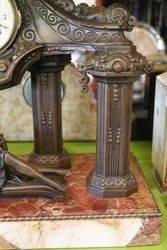 French Spelter and Marble Clock 1910 20