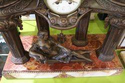 French Spelter and Marble Clock 1910 20