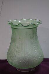 Green Glass Oil Lamp Shade  #