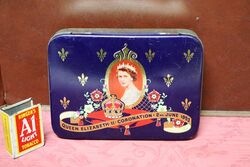 1953 Cadbury Bros Queen Elizabeth 11 Coronation Tin.