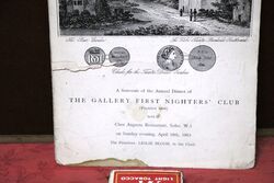 1953 Gallery First Nighters Club Signed Menu Googie Withers 