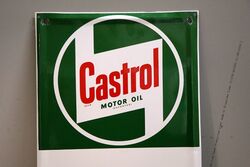 1964 Castrol L The Masterpiece in Oil Tin Advertising Sign 
