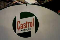 1965 Round  Castrol Z Distributor Enamel Adv Sign 