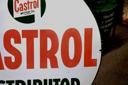 1965 Round  Castrol Z Distributor Enamel Adv Sign 
