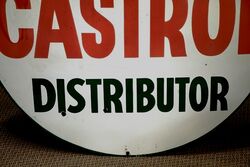 1965 Round  Castrol Z Distributor Enamel Adv Sign 