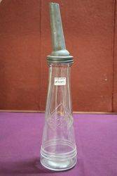 Conical B.X.V..1 Litre Oil Bottle with Original Tin Pourer
