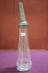 Conical B X V.. 1 Litre Oil Bottle with Tin Pourer 