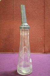 Conical B.X.V..1 Litre Oil Bottle with Original Tin Pourer