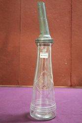 Conical B.X.V..1 Litre Oil Bottle with Original Tin Pourer