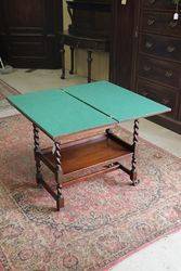 Tea Trolley  Game Table  Barley Twist Legs And Rotating Top 