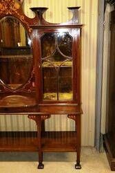 Stunning Art Nouveau Inlaid Parlor Cabinet 