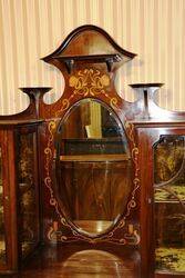 Stunning Art Nouveau Inlaid Parlor Cabinet 