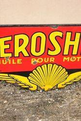 Rare Double sided AeroShell Enamel Sign