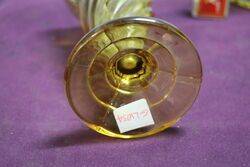 Pair of Art Deco Amber Glass Swirl Shape Vases  