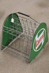 Castrol Z Enamel Double Sided Oil Tins Forecourt Rack. #