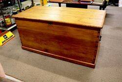 A Large Antique Victorian Pine Coffer .. #