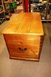 A Large Antique Victorian Pine Coffer  