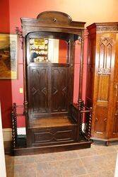 Rare Antique Turn Of the Century Oak Hall Stand 