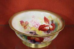 A Large Royal Worcester Kitty Blake Hand Painted Autumnal Fruits Bowl  Dated 193