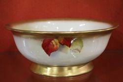 A Large Royal Worcester Kitty Blake Hand Painted Autumnal Fruits Bowl  Dated 193