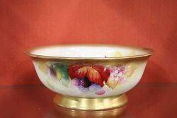 A Large Royal Worcester Kitty Blake Hand Painted Autumnal Fruits Bowl  Dated 193