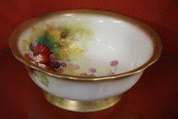 A Large Royal Worcester Kitty Blake Hand Painted Autumnal Fruits Bowl  Dated 193