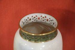 Royal Worcester Highland Cattle Pierced Vase by JStinton C1919