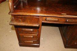 Quality Antique Oak Roll Top Desk 