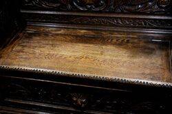 Antique Well Carved Oak Bench with a Lift Up Seat