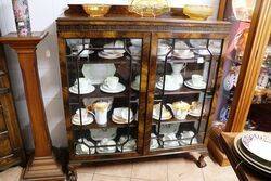 Early C20th Mahogany 2 Door Display Cabinet 