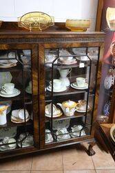 Early C20th Mahogany 2 Door Display Cabinet 