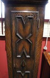 Early C20th Oak Brass Face Grandmother Clock