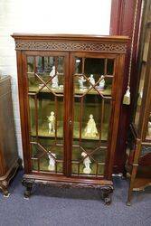 Small Antique Edwardian Dwarf Mahogany BookcaseCabinet