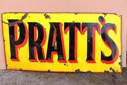 Early Pratts Motor Oil Enamel Sign 