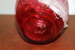 Antique Ruby Dimple Glass Mary Gregory Jug 