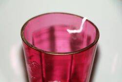 Antique Ruby Glass Mary Gregory Fluted Vase 