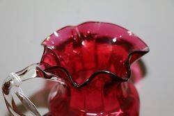 Antique Ruby Glass Mary Gregory Jug 