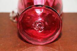 Antique Ruby Glass Mary Gregory Jug 