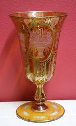 Stunning 19th Century French Etched Glass Goblet