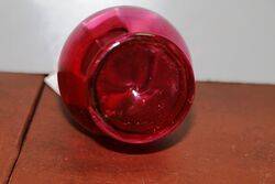 Small Antique Ruby Glass Mary Gregory Vase 