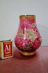 Antique Ruby & Gold Moser Glass Vase.  #
